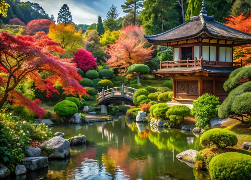 Schöner japanischer Garten