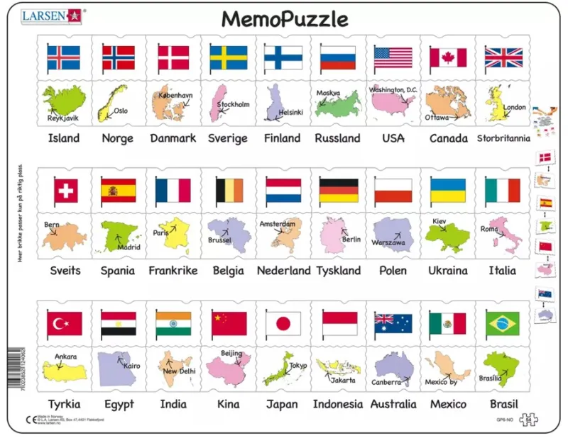 Rahmenpuzzle - MemoPuzzle (auf Norwegisch)