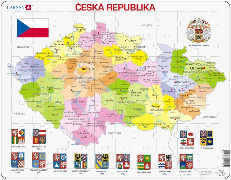 Rahmenpuzzle - Tschechische Republik (auf Tschechisch)