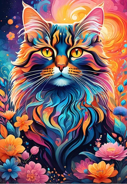 Mehrfarbige Katze