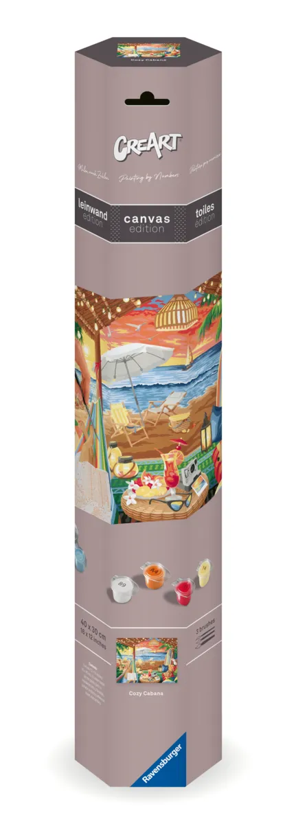 Malen nach Zahlen - CreArt - Leinwand Edition - Gemütliche Strandhütte