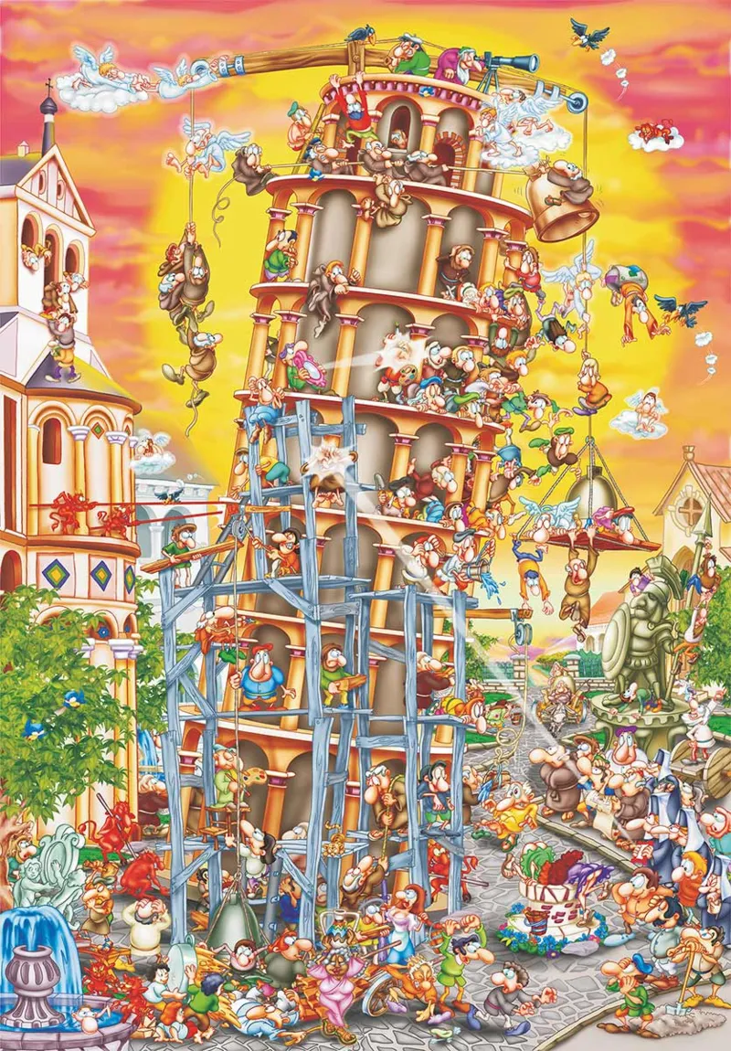 Cartoon Collection: Der schiefe Turm von Pisa, Italien
