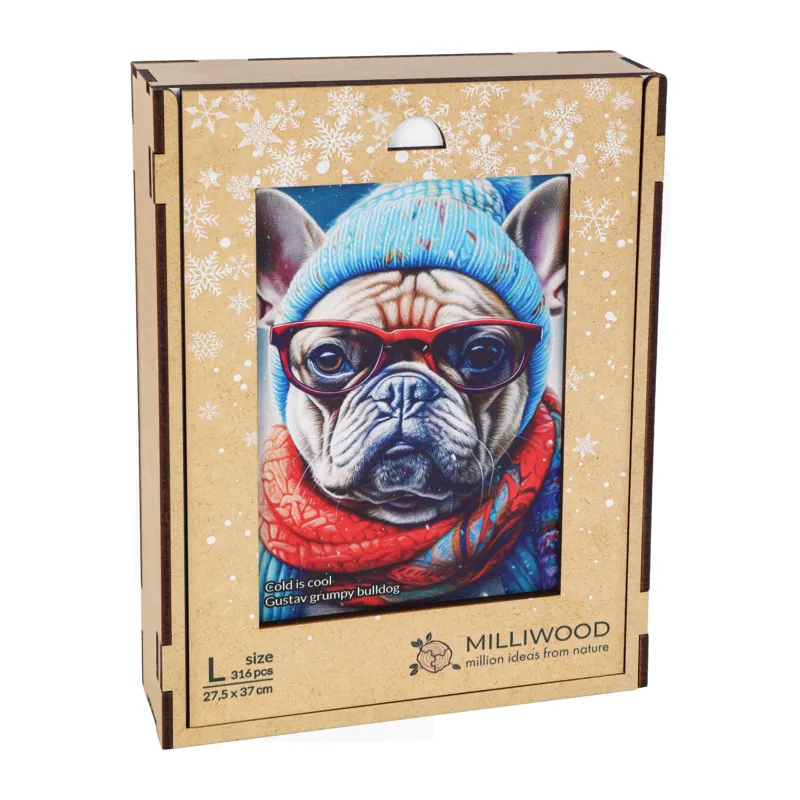 Holzpuzzle - Gustav mürrischer Bulldog