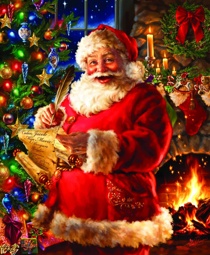 Santa überprüft die Liste