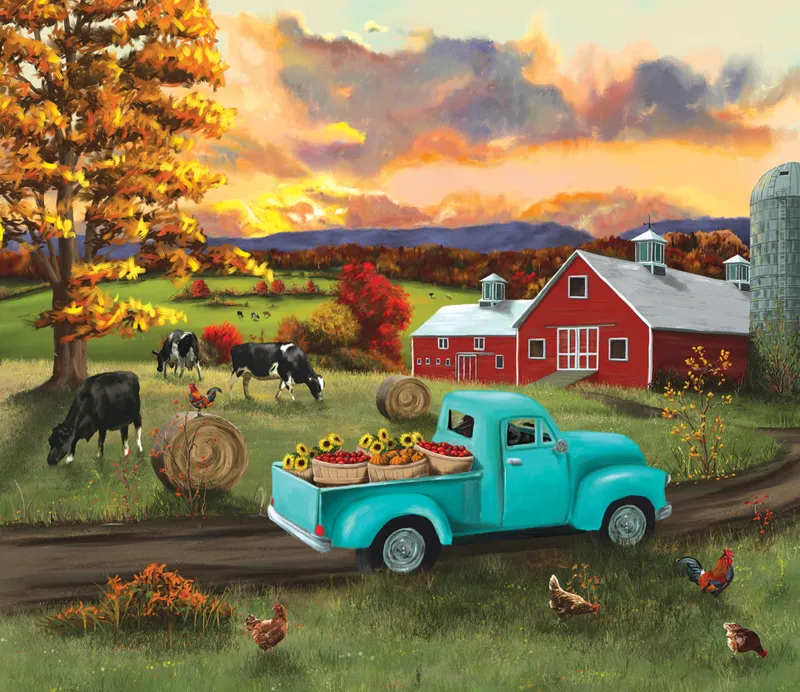 Fall Sunset at the Barn