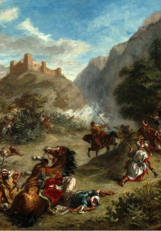 Eugène Delacroix: Arabs Skirmishing in the Mountains, 1863