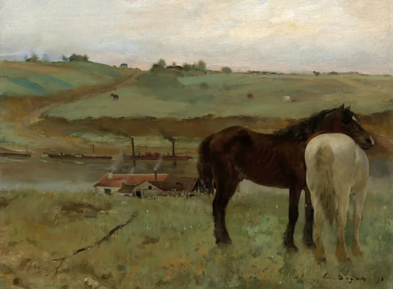 Edgar Degas: Horses in a Meadow, 1871