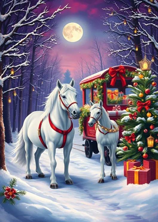 Pferde an Weihnachten