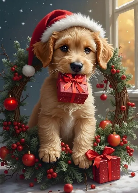 Der Welpe des Weihnachtsmanns
