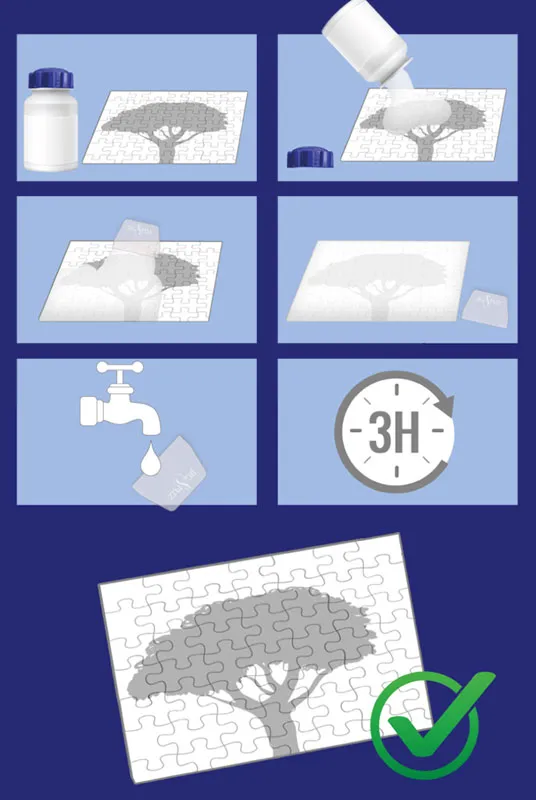 Kleber für 4 x 1000 Teile Puzzles mit Spatel