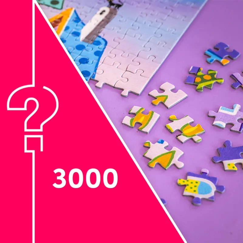 Mystery Puzzle ohne Karton & ohne Bild - Beutel mit 3000 Teile