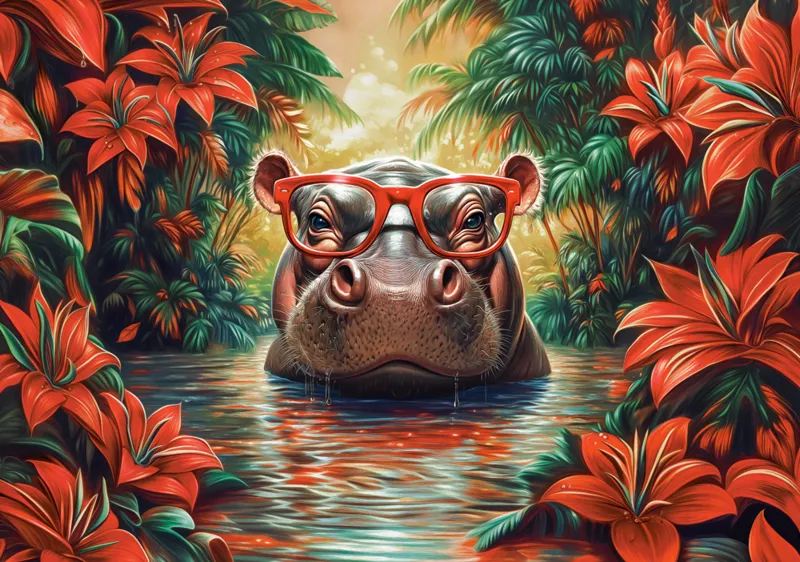 Entspanntes Nilpferd