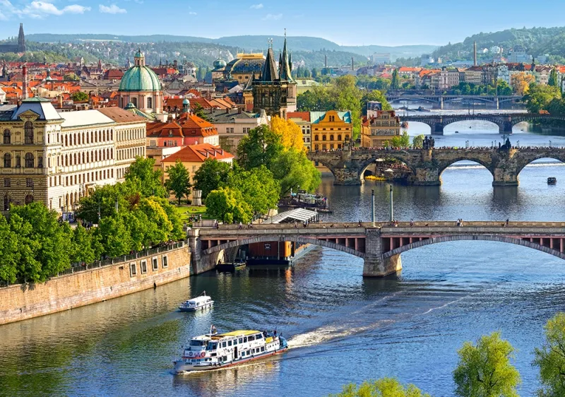 Ansicht der Brücken in Prag