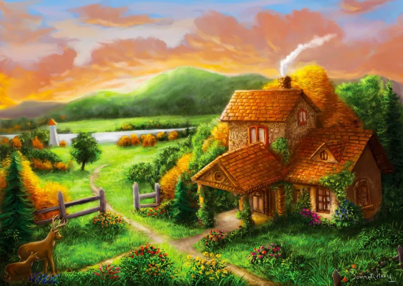 Cottage at Dusk