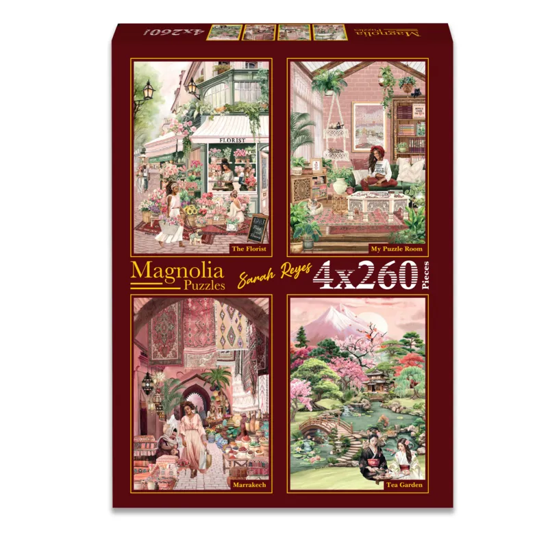 4 Puzzles - Sarah Reyes - The Florist - My Puzzle Room - Marrakech - Tea Garden