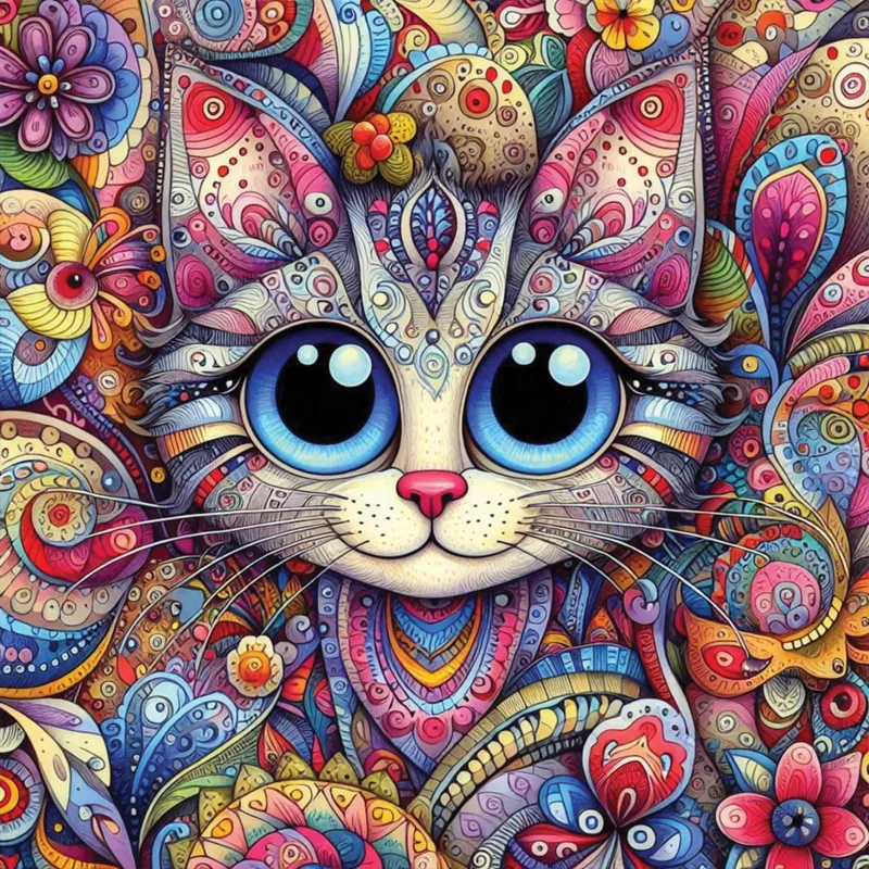 Großäugige Katze