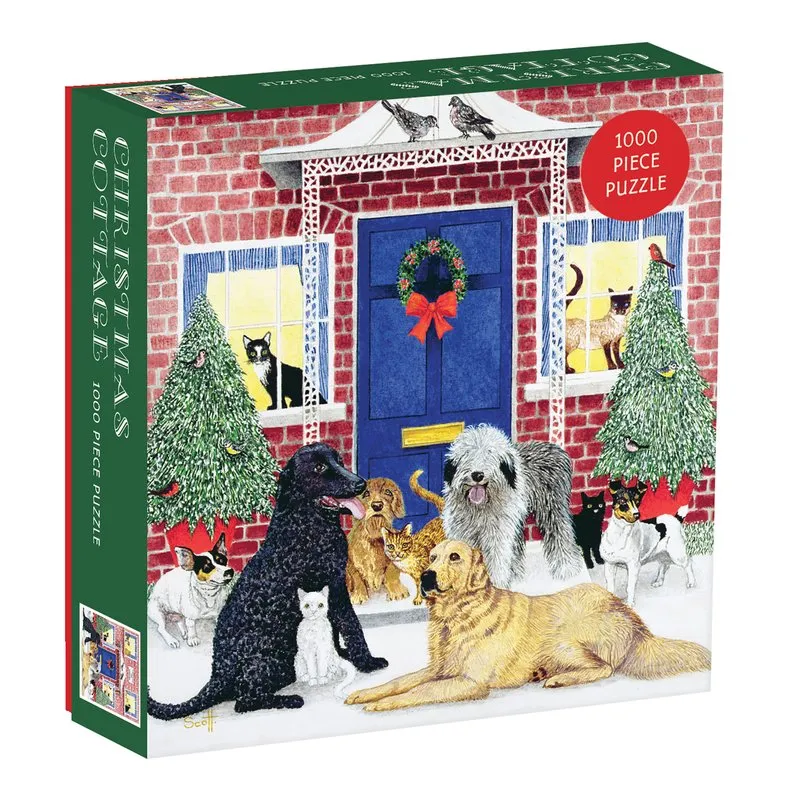 Weihnachtshütte – Quadratisches Box-Puzzle mit 1000 Teilen