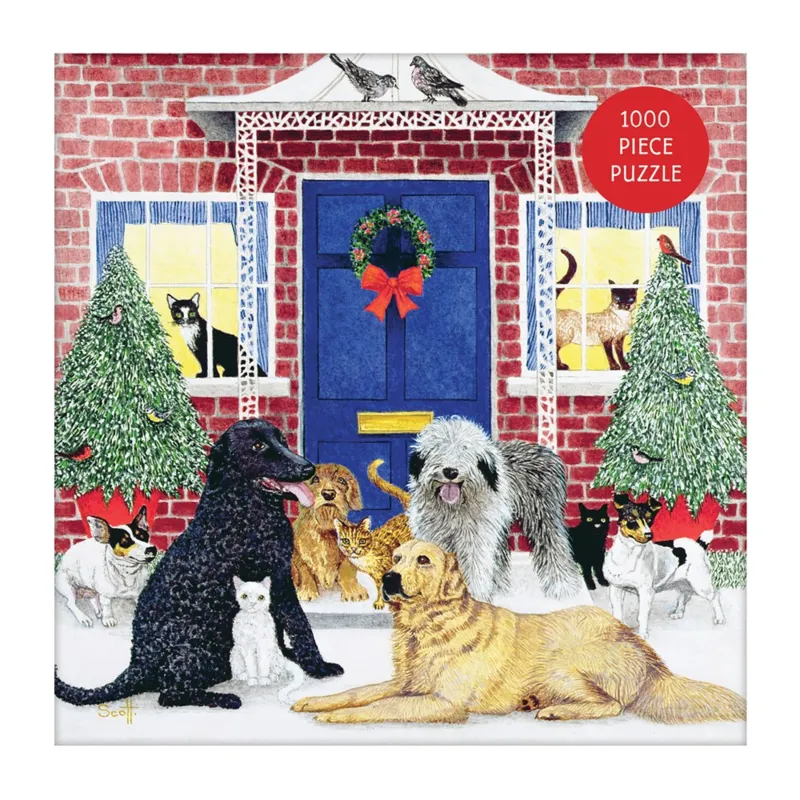 Weihnachtshütte – Quadratisches Box-Puzzle mit 1000 Teilen