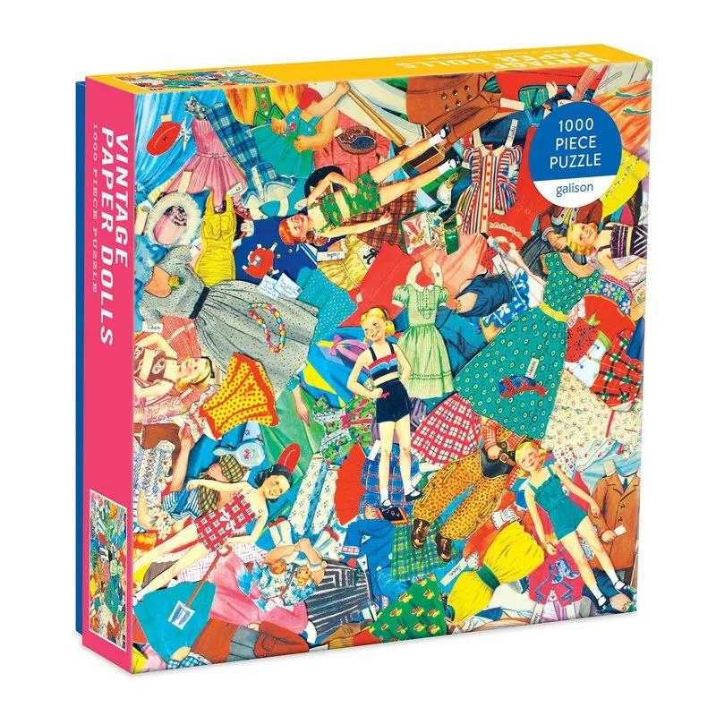 Vintage-Papierpuppen – 1000-teiliges Puzzle in Quadratischer Box