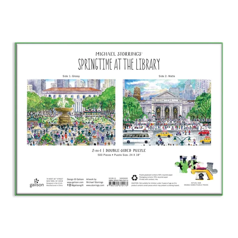 Frühling in der Bibliothek – 500-teiliges doppelseitiges Puzzle