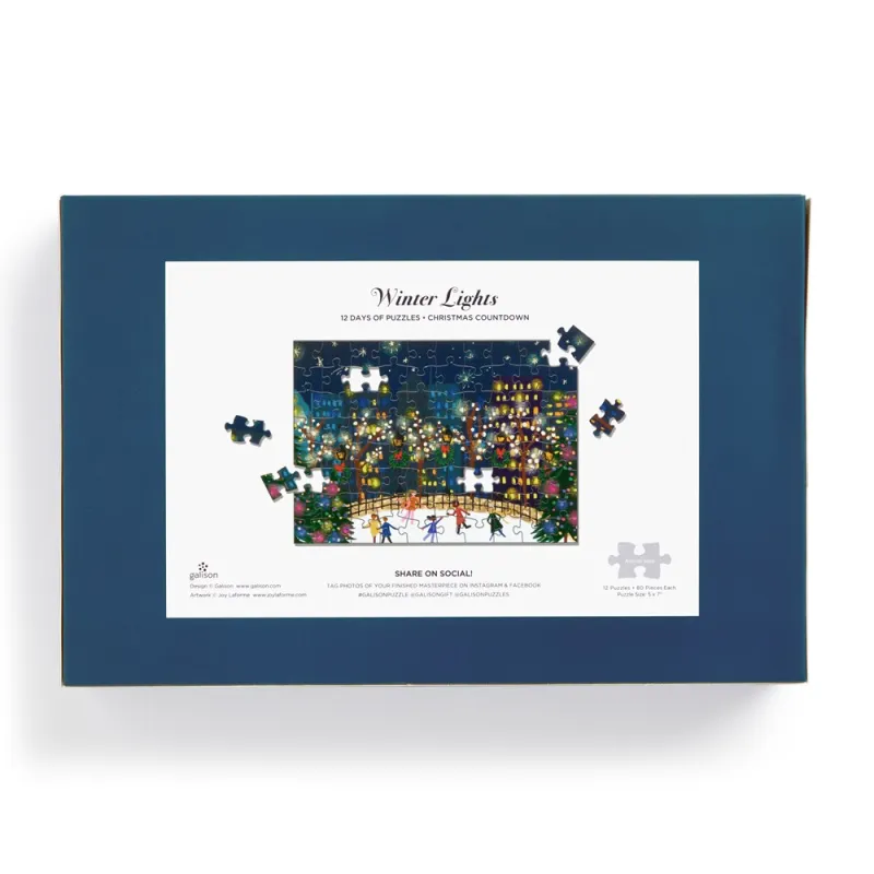 Joy Laforme – Winterlichter – 12 Tage Puzzle mit 80 Teilen – Feiertags-Countdown