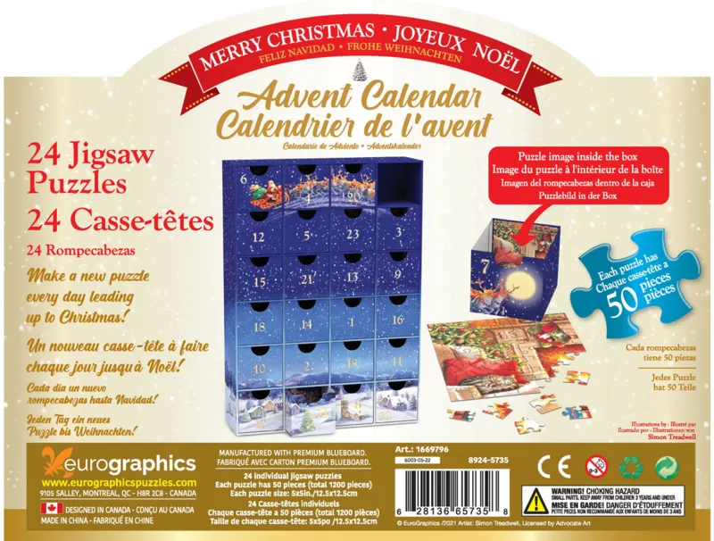 Adventskalender - Frohe Weihnachten - 24 Puzzles
