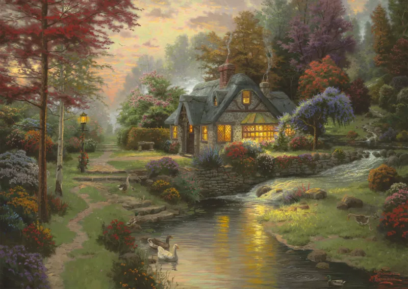 Thomas Kinkade: Friedliche Abendstimmung