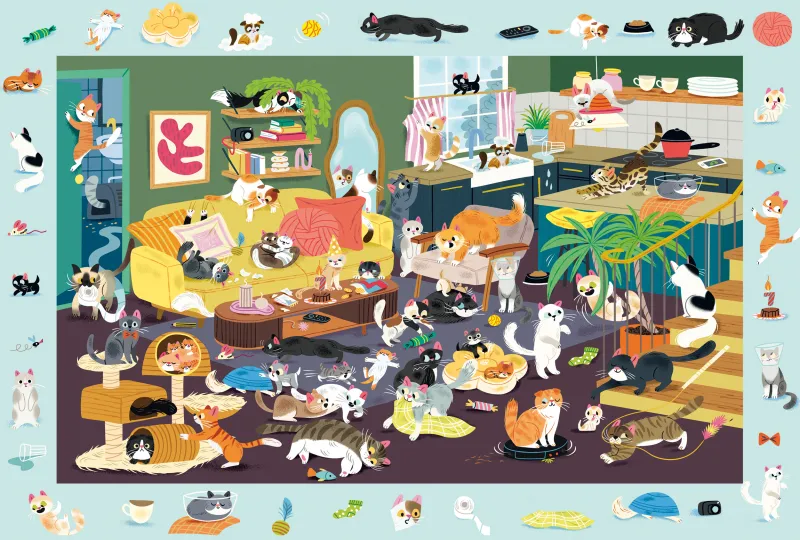 Lustiges Katzen-Gewimmel