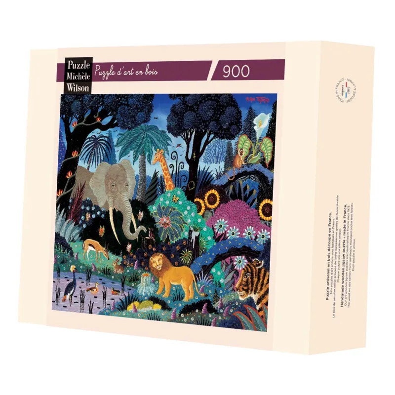 Handgeschnittenes Holzpuzzle - Night In The Jungle