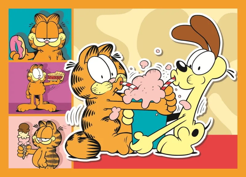 4 Puzzles - Garfield Loves Lasagna