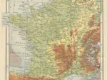 Karte von Frankreich - Larousse, 1925