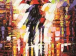 Liebe Unter dem Regenschirm