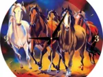 Puzzle-Uhr - Pferde