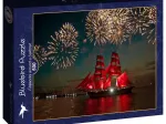 Fireworks around a Sailboat