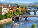 Ansicht der Brücken in Prag
