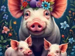 Familie Schwein auf Spaziergang