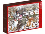Winterszene mit zwei Schneemännern