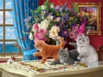 Puzzelnde Katzen