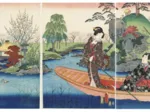Handgeschnittenes Holzpuzzle - La Barque, Utagawa Kunisada