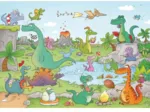 Handgeschnittenes Holzpuzzle - Dinosaures