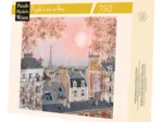 Handgeschnittenes Holzpuzzle - Ciel Rose En Hiver, Fabienne Delacroix