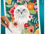 Malen nach Zahlen - CréArt - Weiße Katze & Blumen