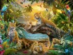 Leopardenfamilie im Dschungel